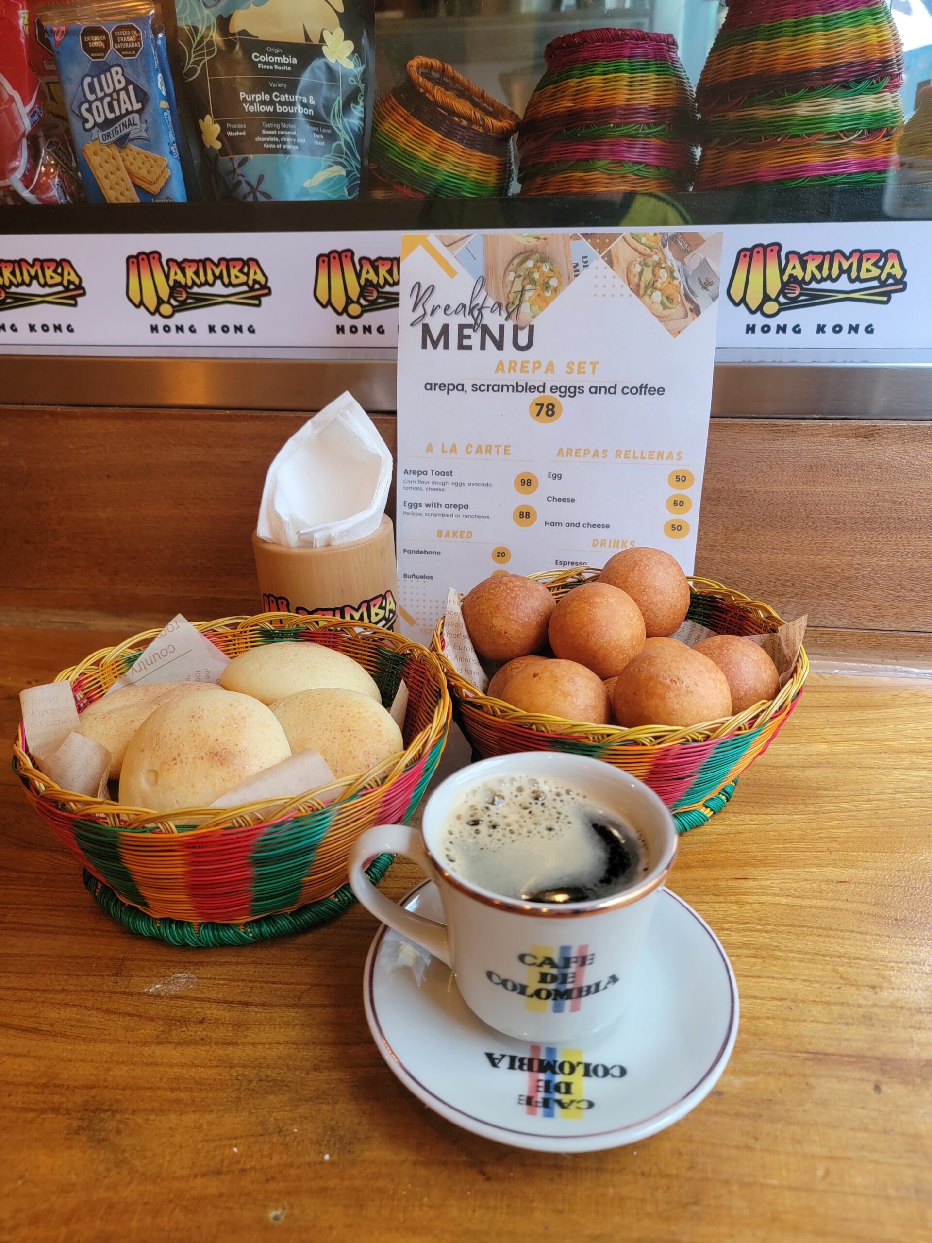 Pandebonos y buñuelos Marimba Restaurant Hong Kong