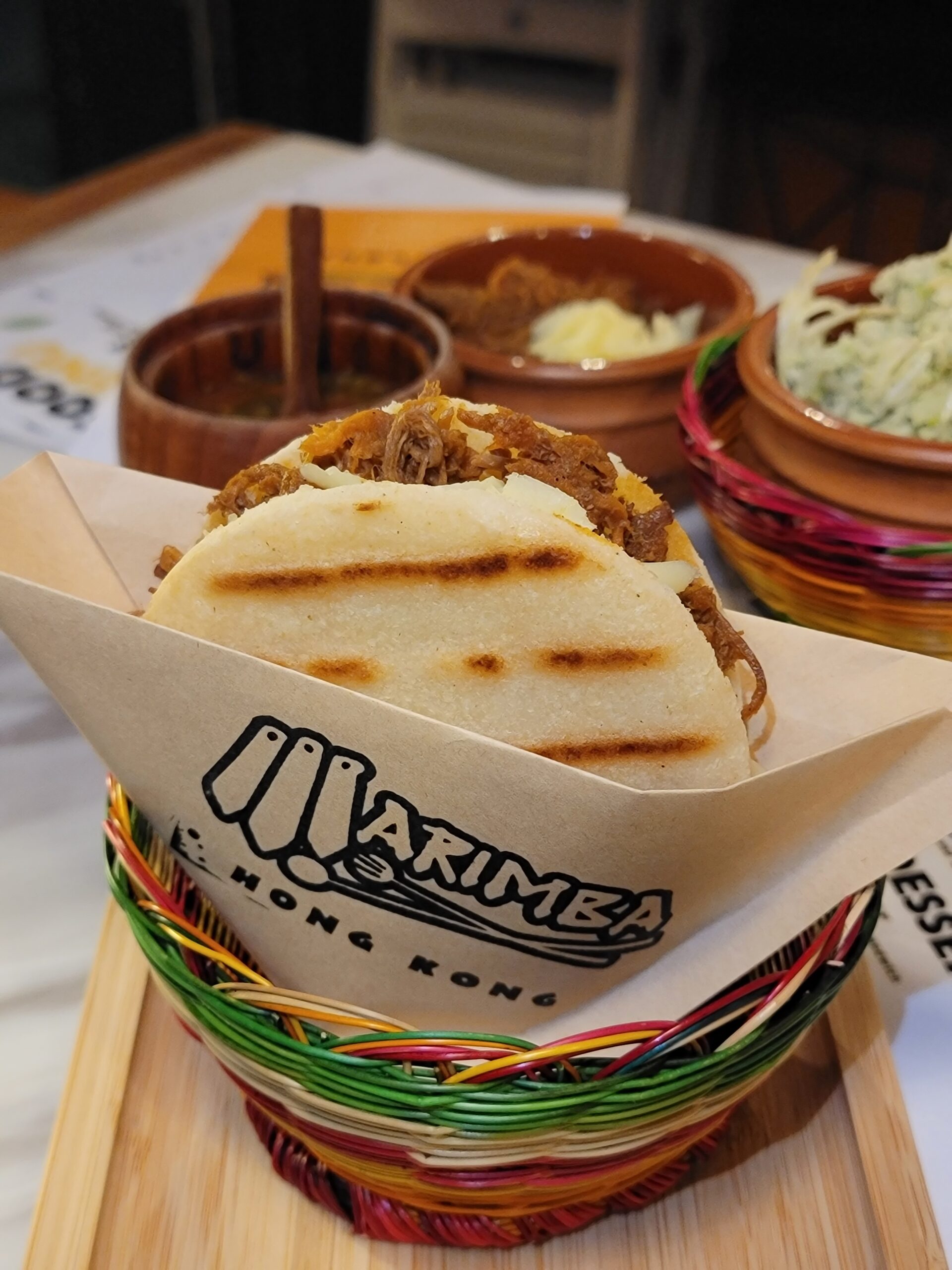 Arepa con carne Marimba Restaurant Hong Kong